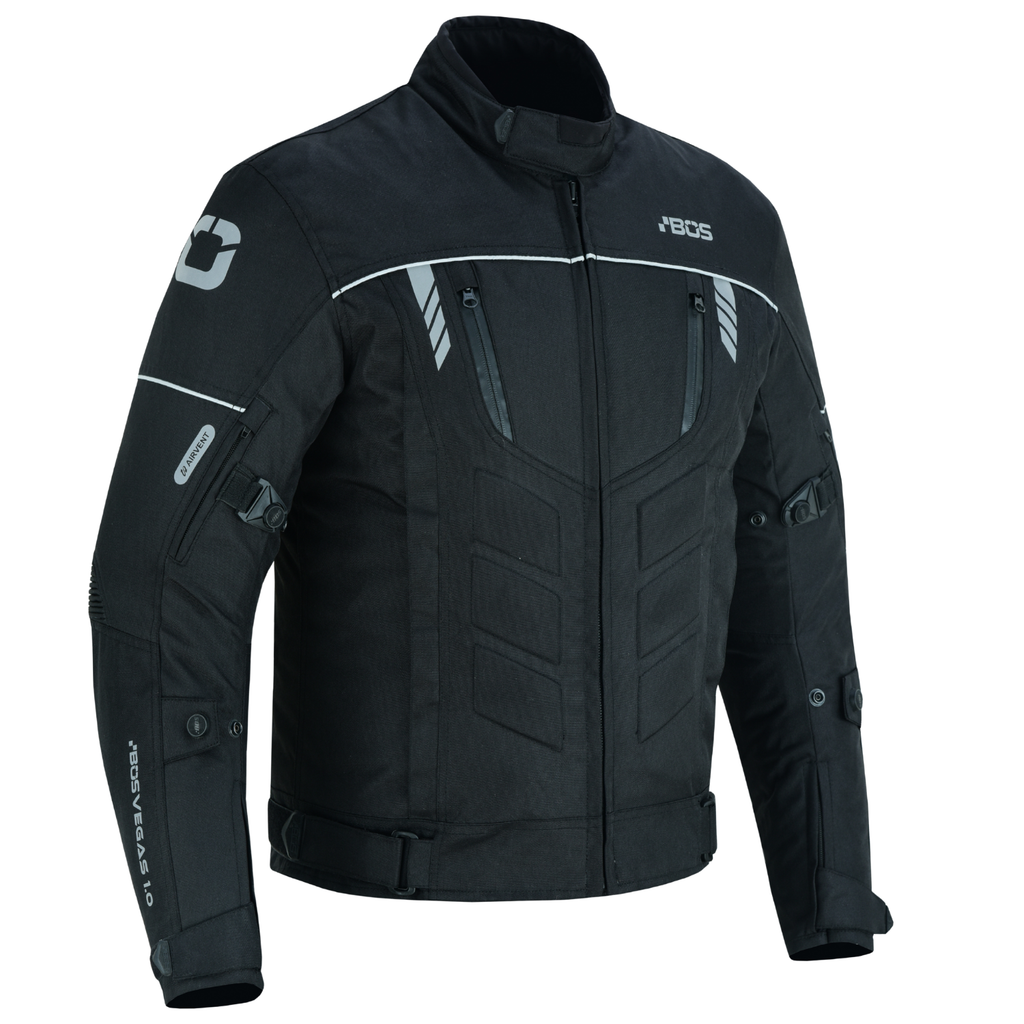 Motorradjacke Herren Schwarz Wasserdicht CE