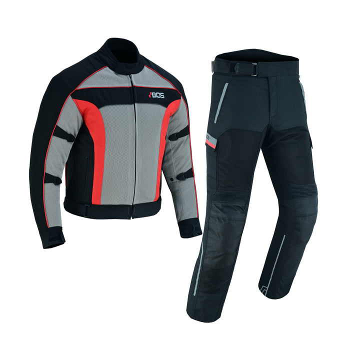 RebStock Bikers Suit for Men Red Grey