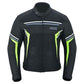 Men's Textile Motorcycle Jacket bikers jacket black and neon