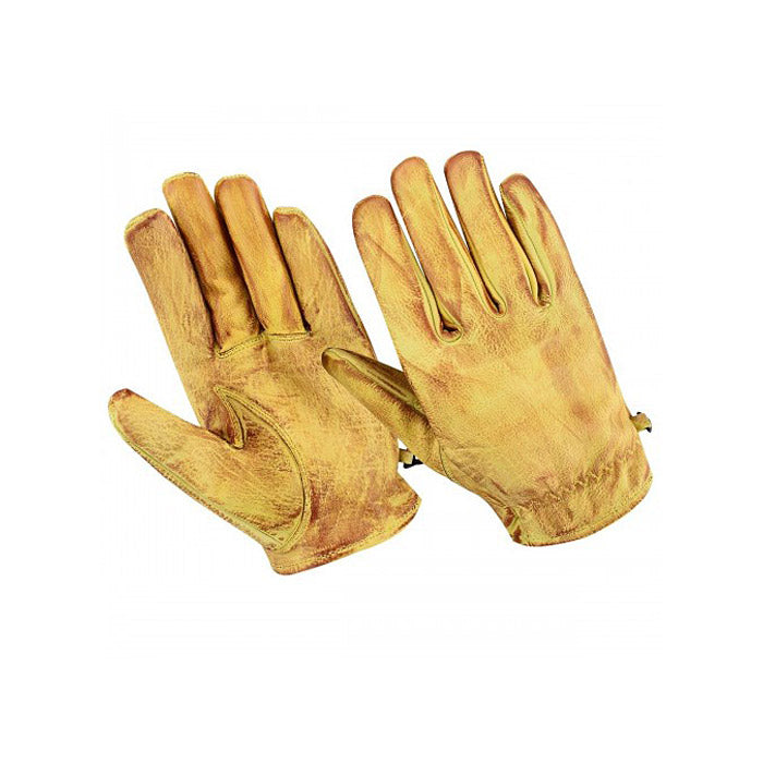 Schaffell Motorrad Lederhandschuhe Gelb
