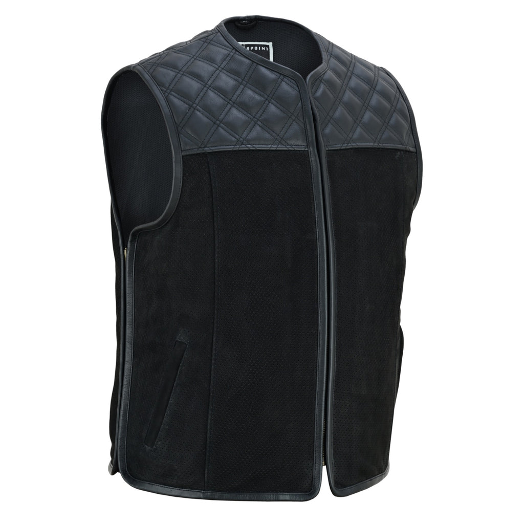 Road Star Herren Nubukleder Weste – Klassischer Biker-Look