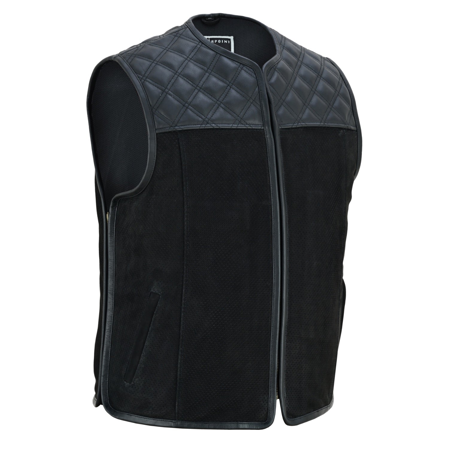 Road Star Herren Nubukleder Weste – Klassischer Biker-Look
