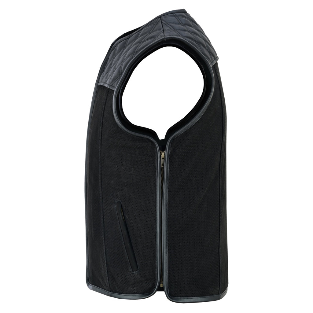 Road Star Herren Nubukleder Weste – Klassischer Biker-Look