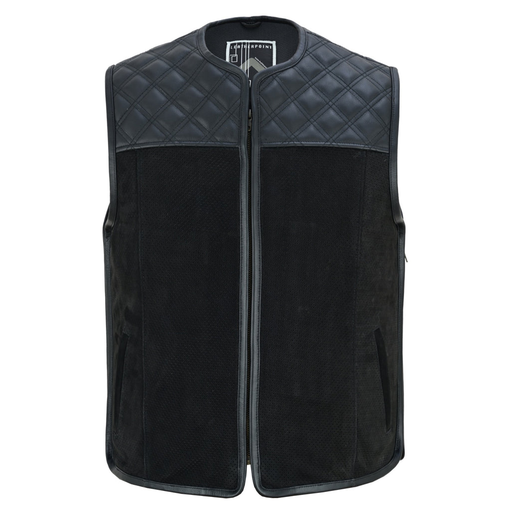 Road Star Herren Nubukleder Weste – Klassischer Biker-Look