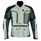Motorrad Touringjacke Grau Wasserdicht CE Schutz