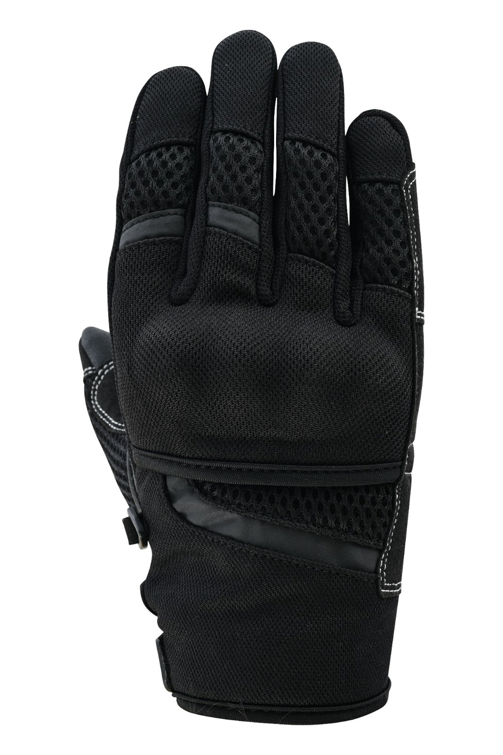 Herren Motorradhandschuhe Schwarz mit Mesh-Einsätzen und verstärkter Innenhand