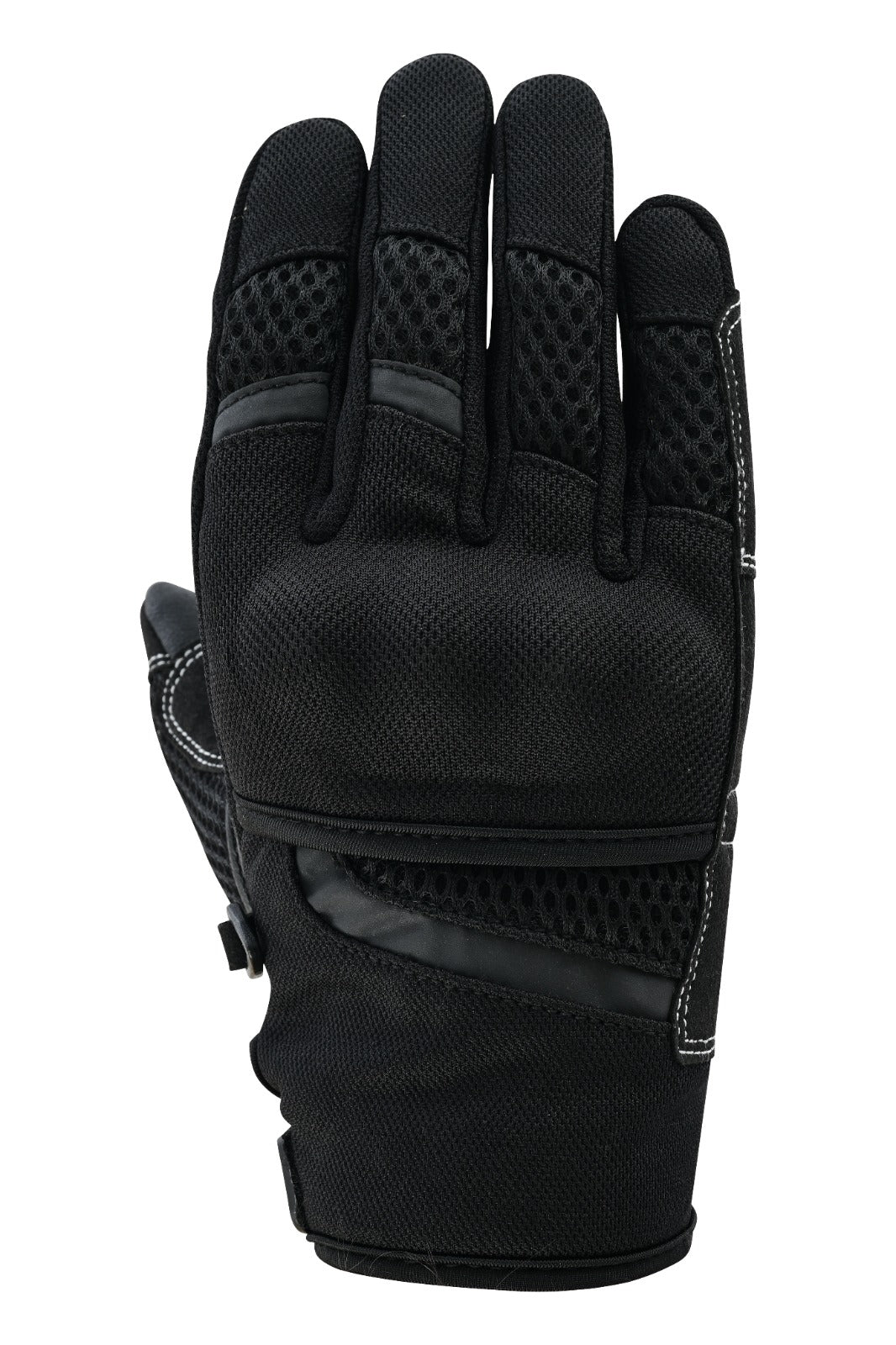 Herren Motorradhandschuhe Schwarz mit Mesh-Einsätzen und verstärkter Innenhand