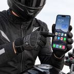 Herren Motorradhandschuhe Schwarz mit Protektor, Mesh-Einsätzen und Klettverschluss