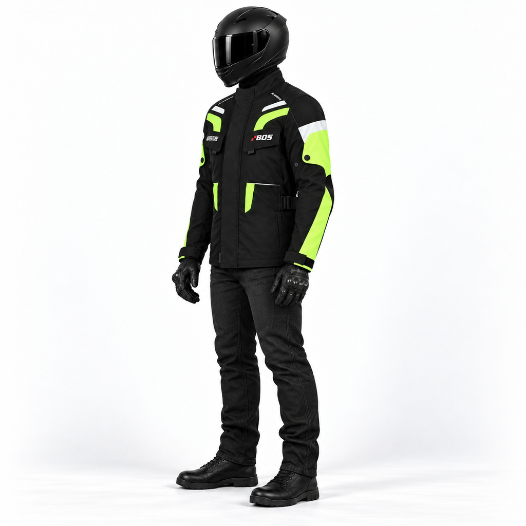 Motorradjacke Herren wasserdicht mit CE-Protektoren und herausnehmbarem Futter