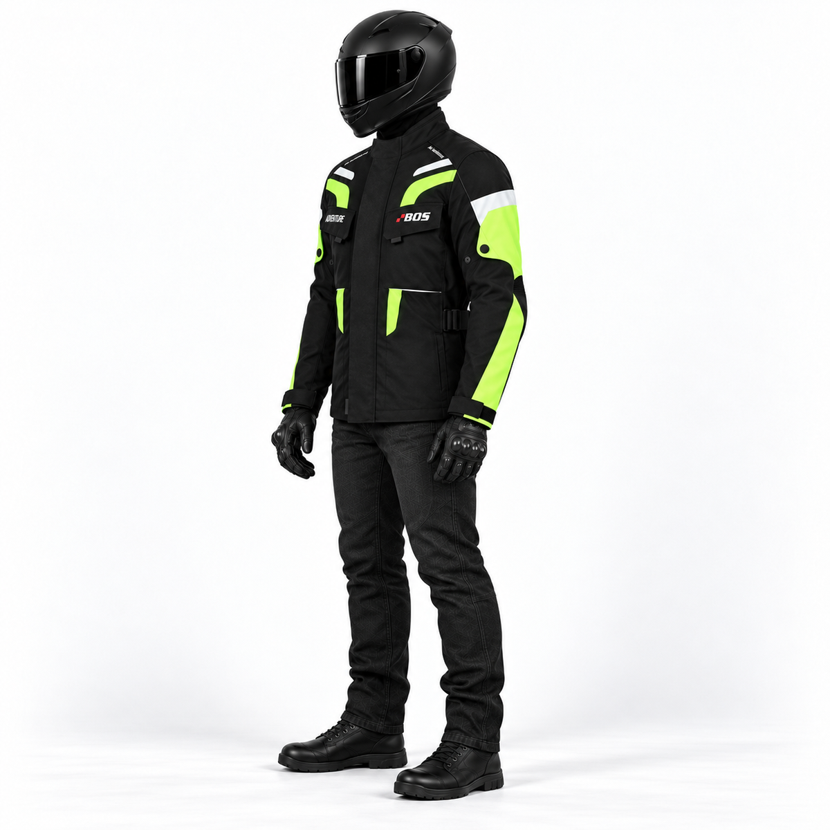 Motorradjacke Herren wasserdicht mit CE-Protektoren und herausnehmbarem Futter