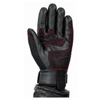 Herren Motorradhandschuhe Schwarz mit Lederhandfläche und Mesh-Einsätzen