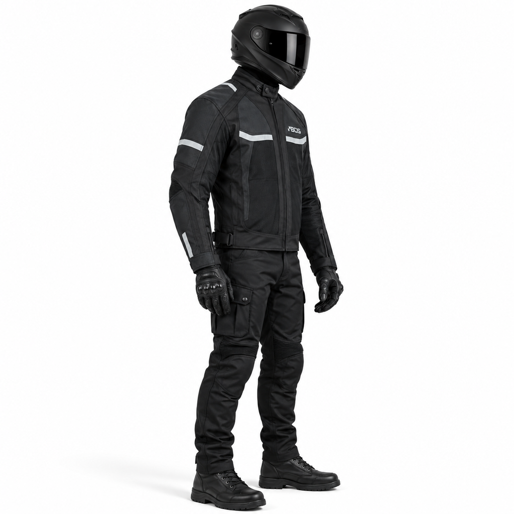 Motorrad Sommerjacke Herren Schwarz CE Schutz