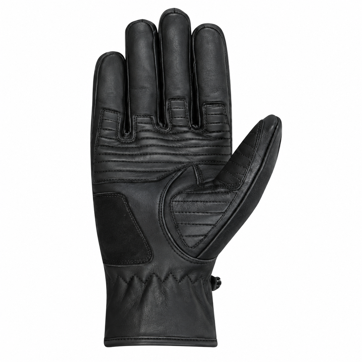 Schwarze Herren Motorradhandschuhe aus Leder mit Reißverschluss