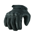 Schwarze Lederhandschuhe Motorrad – Perforiert & Verstärkt