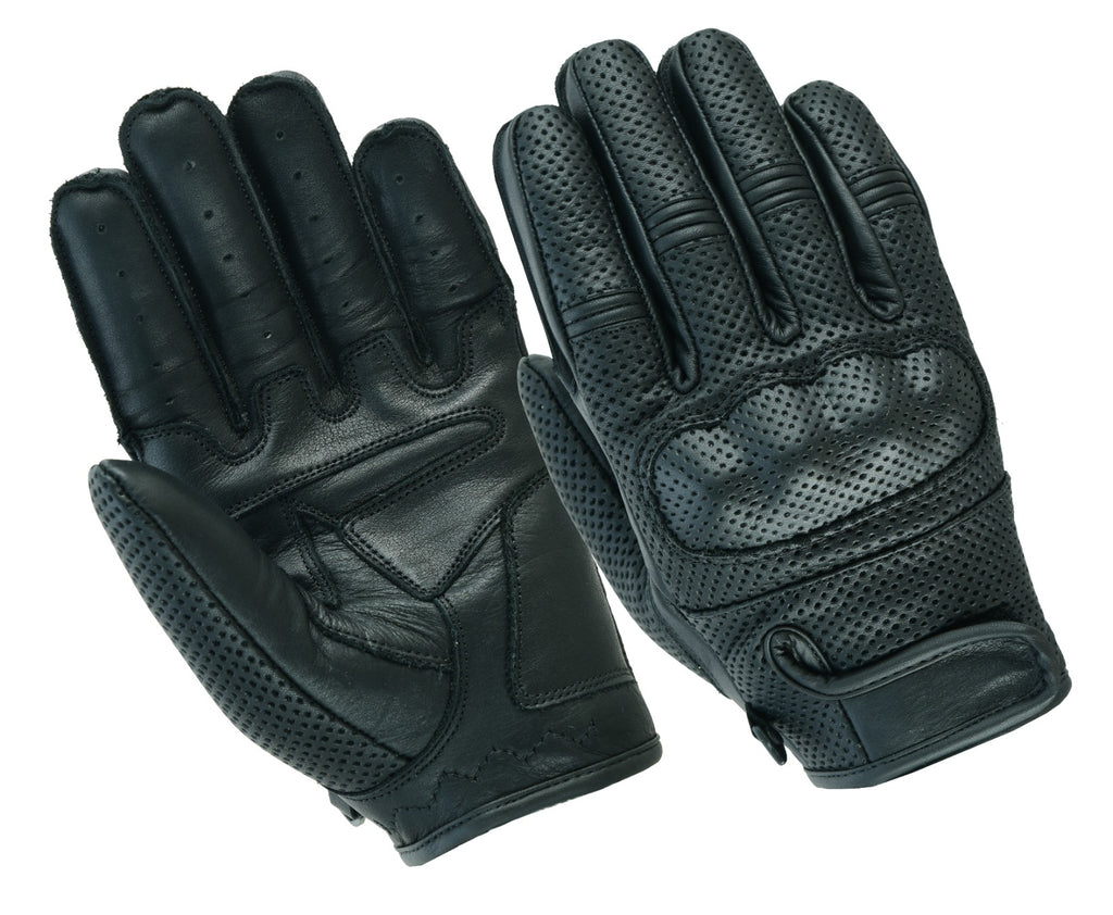 Schwarze Lederhandschuhe Motorrad – Perforiert & Verstärkt