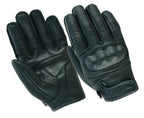 Schwarze Lederhandschuhe Motorrad – Perforiert & Verstärkt