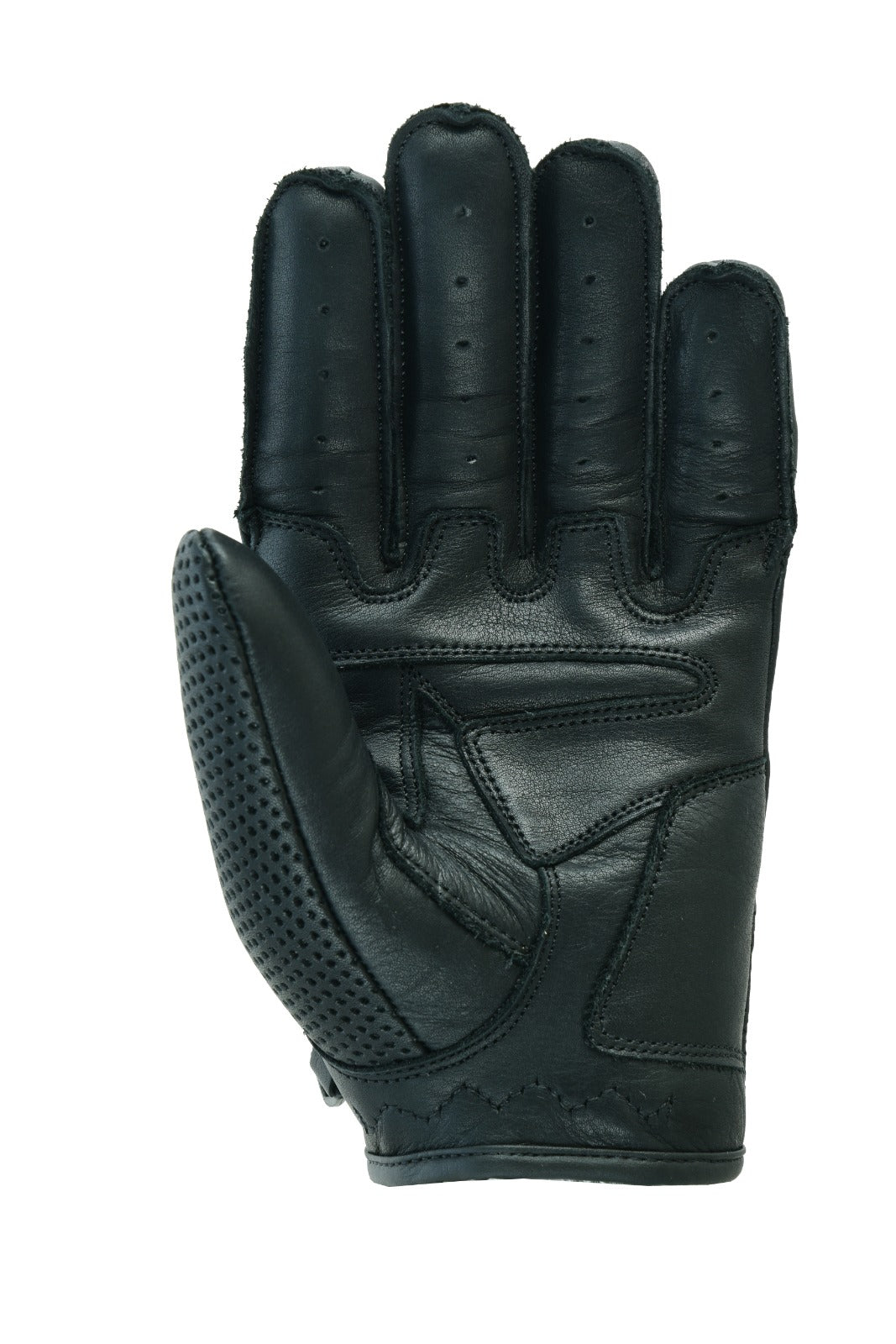 Schwarze Lederhandschuhe Motorrad – Perforiert & Verstärkt