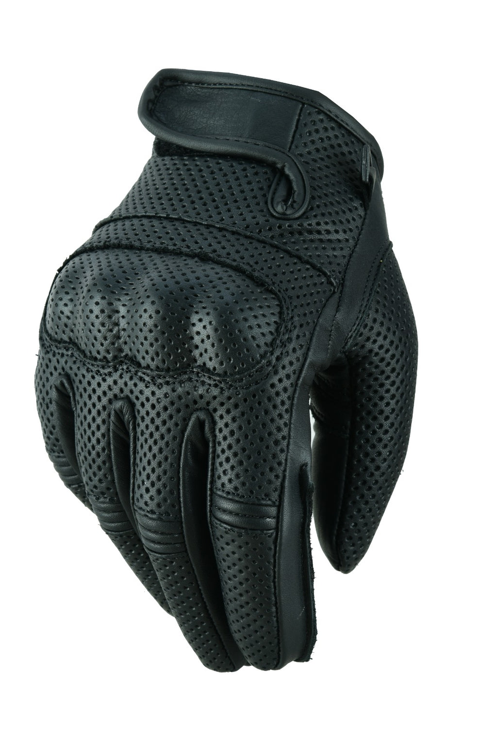 Schwarze Lederhandschuhe Motorrad – Perforiert & Verstärkt