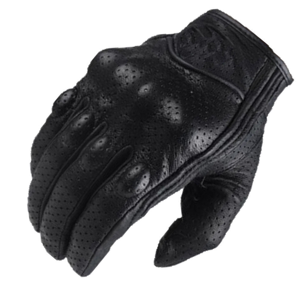 Herren-Motorrad-Lederhandschuhe mit Knöchelschutz – in vier Farben