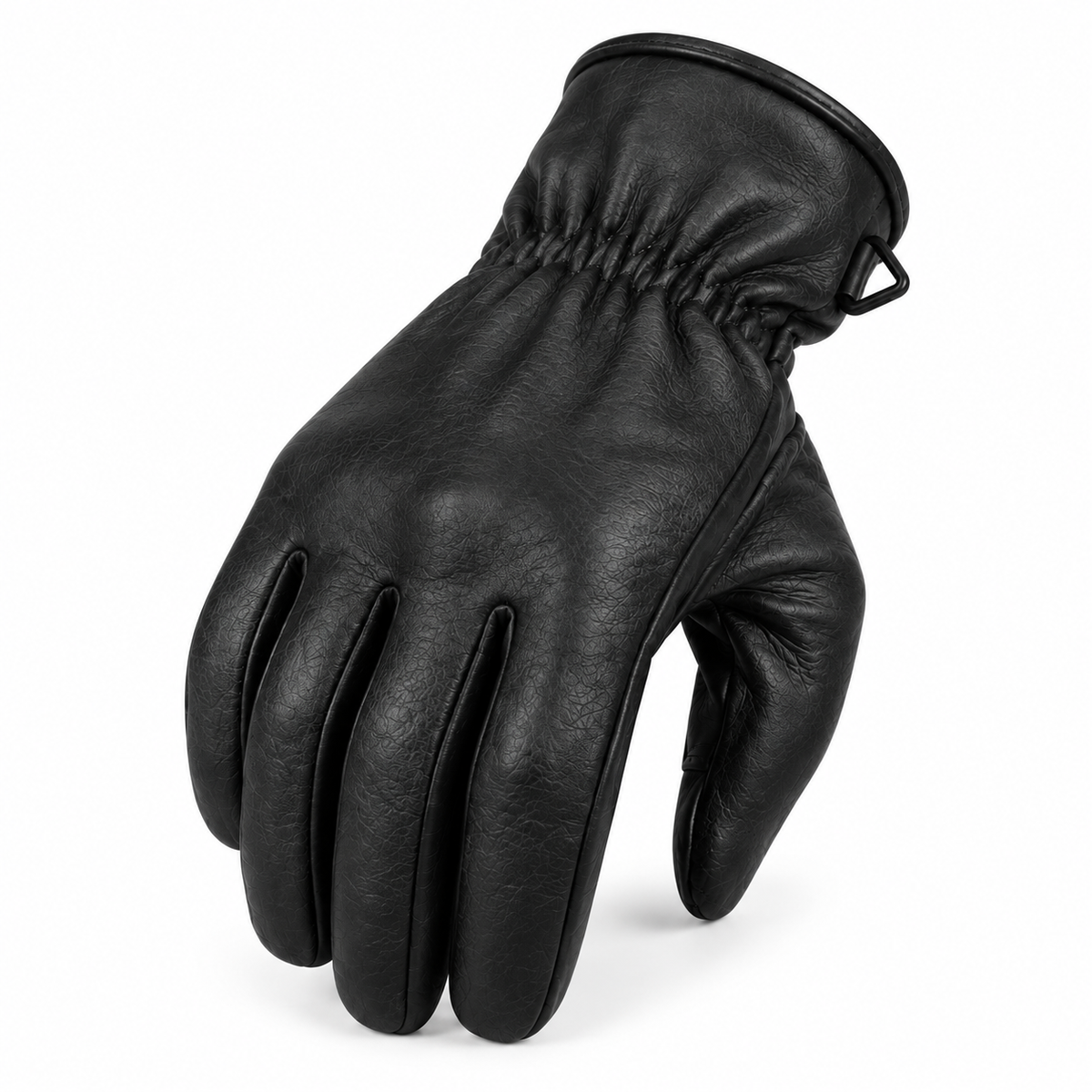 Schwarze Motorrad-Handschuhe Herren mit langem Bündchen