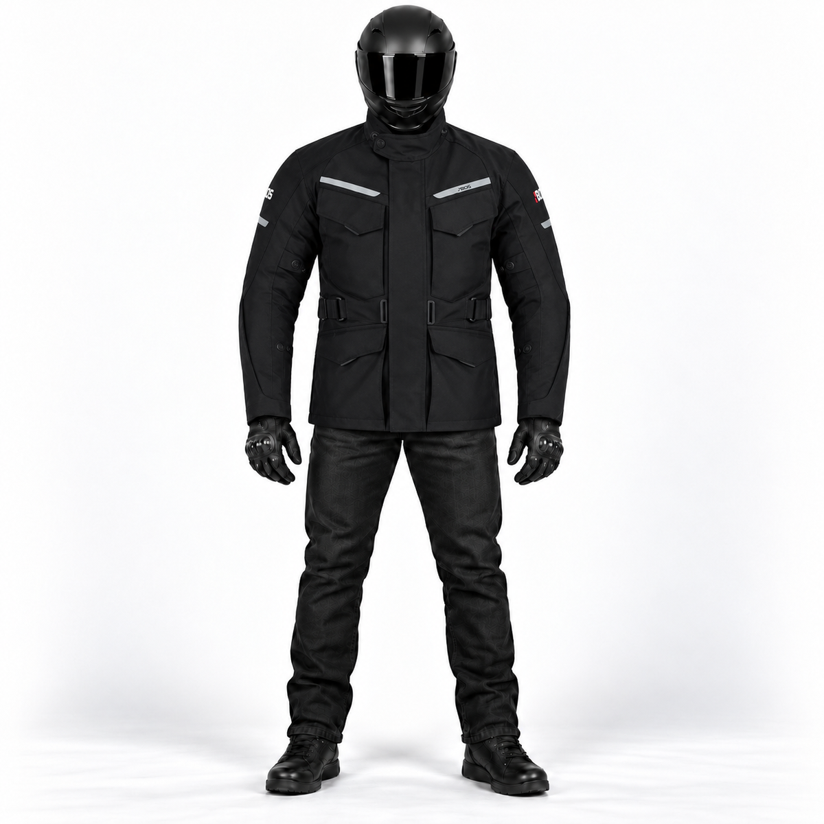 Motorrad-Touringjacke mit Thermofutter und verstellbarer Taille