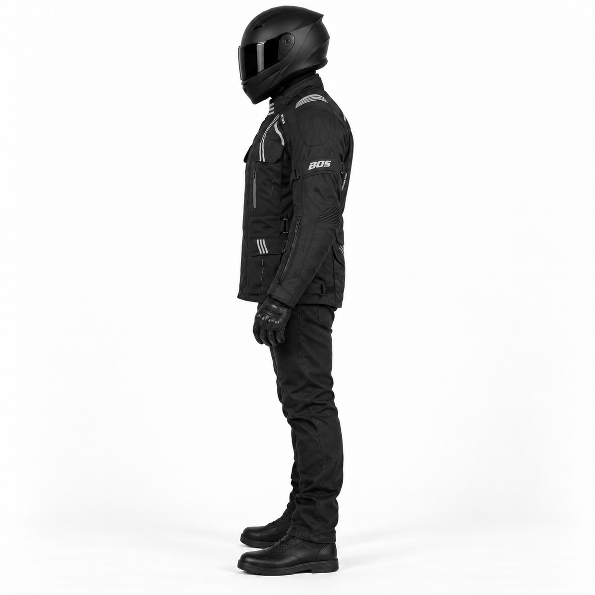 Herren-Motorradjacke mit CE-Protektoren und herausnehmbarem Thermofutter