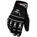 Herren Motorradhandschuhe Schwarz mit Fingerverstärkung und reflektierenden Details