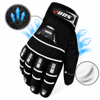 Herren Motorradhandschuhe Schwarz mit Fingerverstärkung und reflektierenden Details