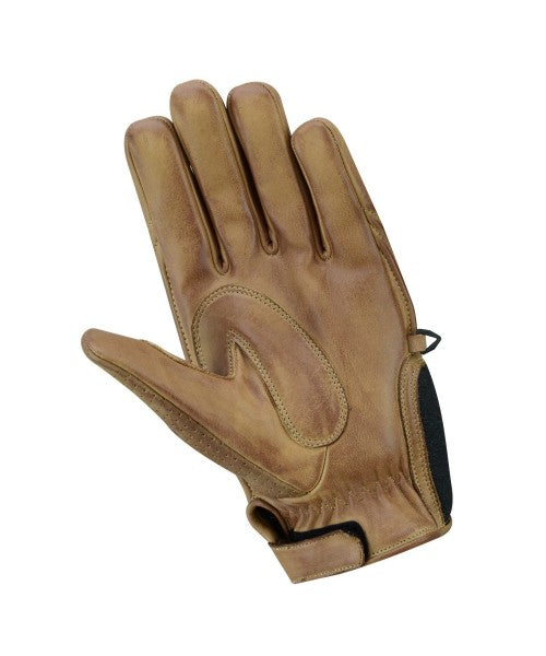 Braune Motorrad-Lederhandschuhe für Herren mit Knöchelschutz