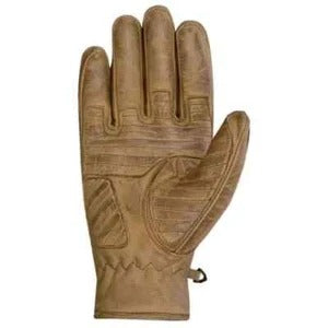 Herren Motorradhandschuhe Braun aus Leder mit Reißverschluss