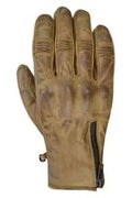 Herren Motorradhandschuhe Braun aus Leder mit Reißverschluss
