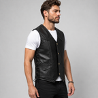 Herren Motorrad Lederweste aus Echtleder – RM