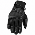 Herren Motorradhandschuhe Schwarz mit Protektor, Mesh-Einsätzen und Klettverschluss