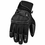 Herren Motorradhandschuhe Schwarz mit Protektor, Mesh-Einsätzen und Klettverschluss