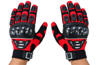 Motorradhandschuhe Rot Schwarz mit Knöchelschutz