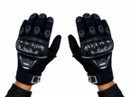 Herren Motorradhandschuhe Schwarz mit Protektoren