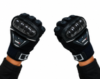 Herren Motorradhandschuhe Schwarz mit Protektoren