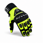 Herren Motorradhandschuhe Neon Gelb Schwarz mit Knöchelschutz
