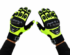 Herren Motorradhandschuhe Neon Gelb Schwarz mit Knöchelschutz