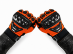 Motorradhandschuhe Orange Schwarz mit Handschutz