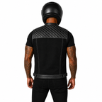 Road King Biker Weste Herren Schwarz Leder Textil