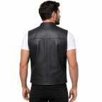 Road king motorradleder weste in nappe leder