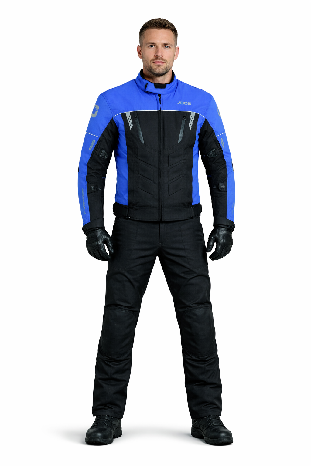 Herren Sommer Motorradjacke Blau CE-Protektoren