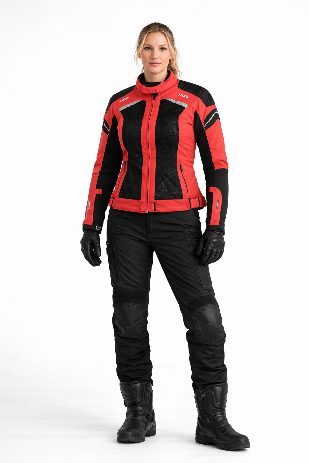 Damen Motorrad Textiljacke Rot Sommer CE