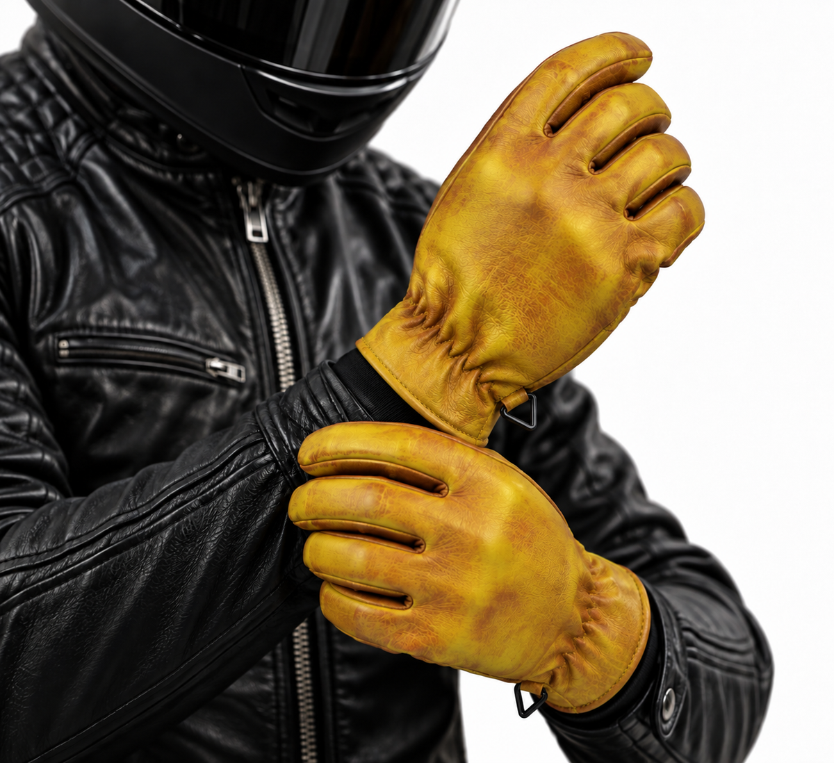 Gelbe Herren-Lederhandschuhe mit zeitloser Optik