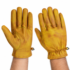 Gelbe Herren-Lederhandschuhe mit zeitloser Optik