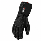Motorradhandschuhe Herren mit langer Stulpe und verstärkter Handfläche Schwarz
