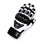Herren Motorradhandschuhe Weiß Schwarz mit Handschutz
