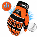 Herren Motorradhandschuhe Orange Schwarz mit Fingerverstärkung