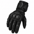 Herren Motorradhandschuhe Schwarz mit Knöchelprotektor und Langschaft